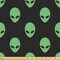 Ambesonne Alien Fabric by The Yard, Supernatural Martiansal Beings from Other Planets Head of an Alien, Decorative Fabric for Upholstery and Home Accents, 1 Yard, Fern Green